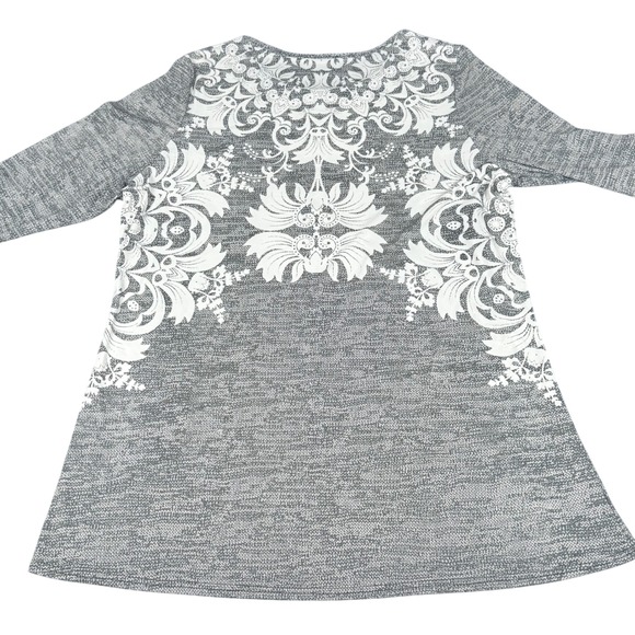 Lily by Firmiana Sz 3XL Damask Baroque Floral Tunic Blouse Bohemian Artsy Flowy - Picture 3 of 10